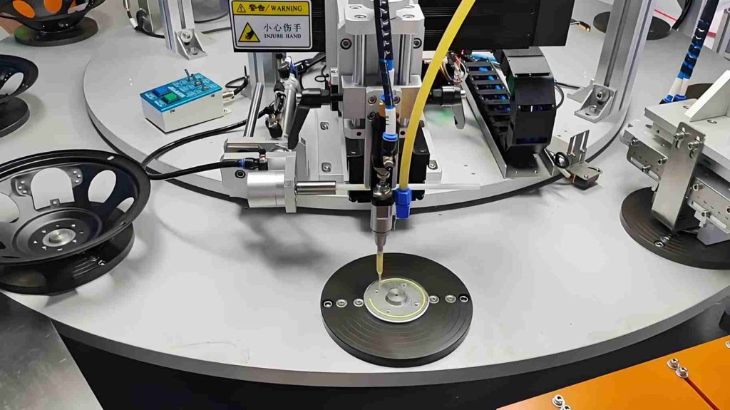 喇叭自动化-华司上料+点胶+盆架组合